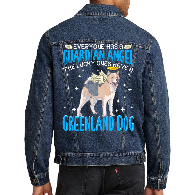 Greenland Dog T  Shirt Greenland Dog With Guardian Angel T  Shirt Men Denim Jacket | Artistshot