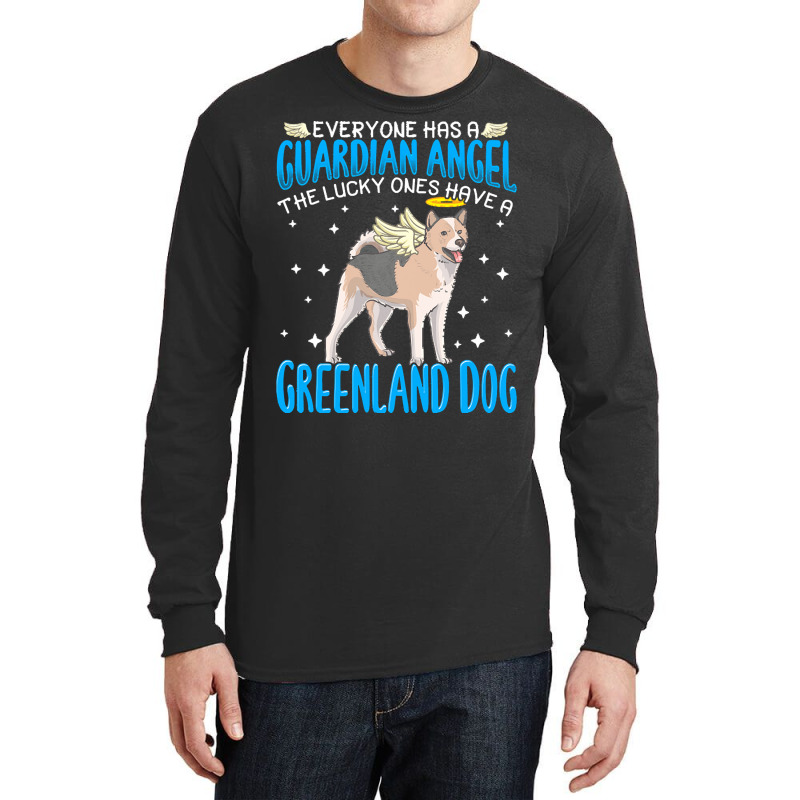 Greenland Dog T  Shirt Greenland Dog With Guardian Angel T  Shirt Long Sleeve Shirts | Artistshot