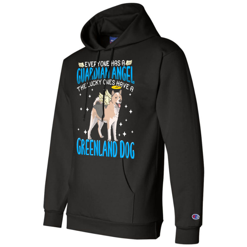 Greenland Dog T  Shirt Greenland Dog With Guardian Angel T  Shirt Champion Hoodie | Artistshot