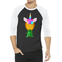 Swinger Upside Down Pineapple Magical Unicorn Rainbow Head Premium T S 3/4 Sleeve Shirt | Artistshot