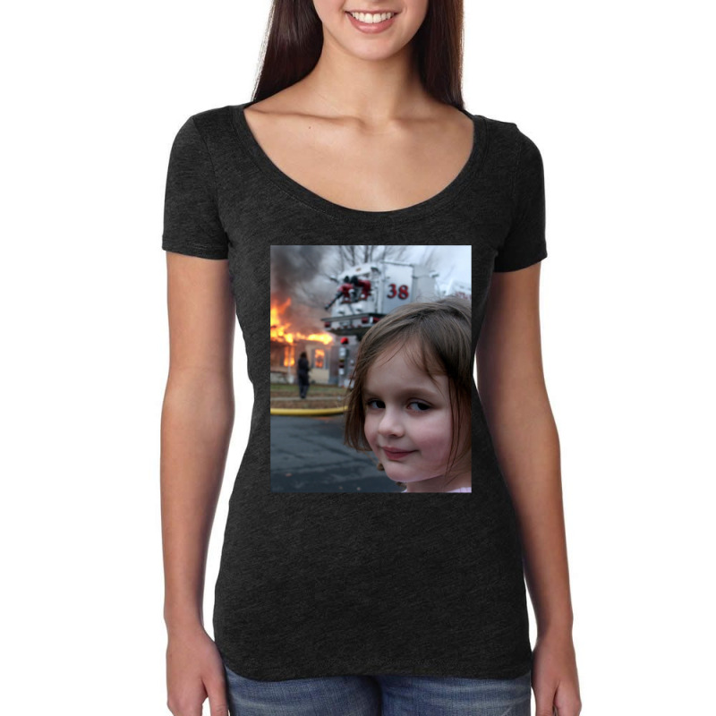 Disaster Girl Meme Women's Triblend Scoop T-shirt by josephzindel | Artistshot