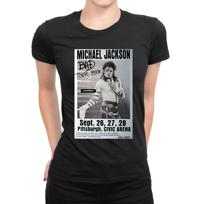 Black And White Michael Ladies Fitted T-Shirt by cm-arts | Artistshot