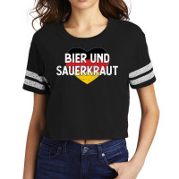 Bier Und Sauerkraut Oktoberfest Long Sleeve Scorecard Crop Tee | Artistshot