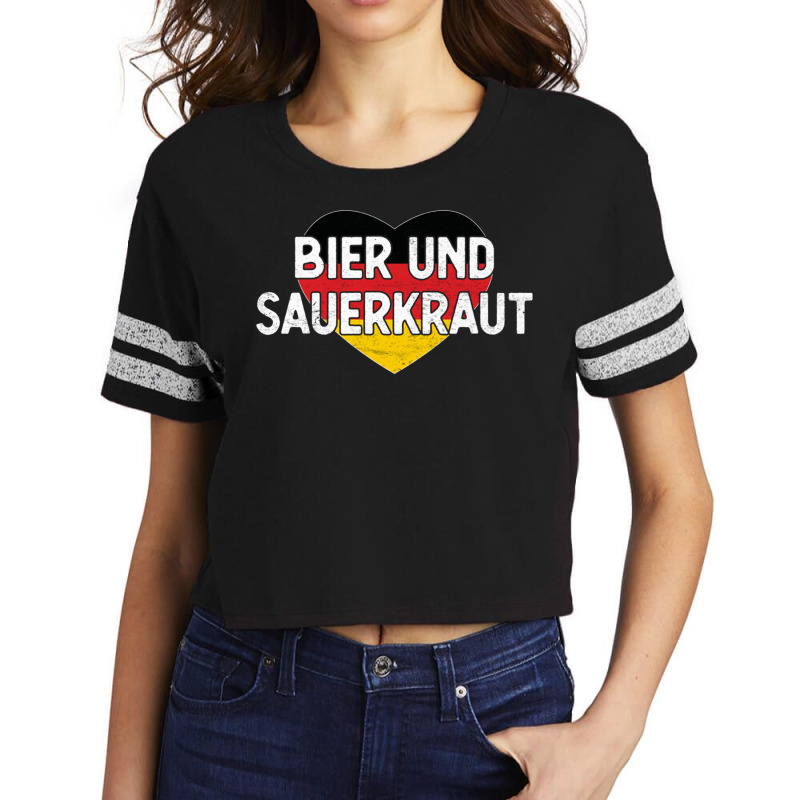 Bier Und Sauerkraut Oktoberfest Long Sleeve Scorecard Crop Tee by cm-arts | Artistshot