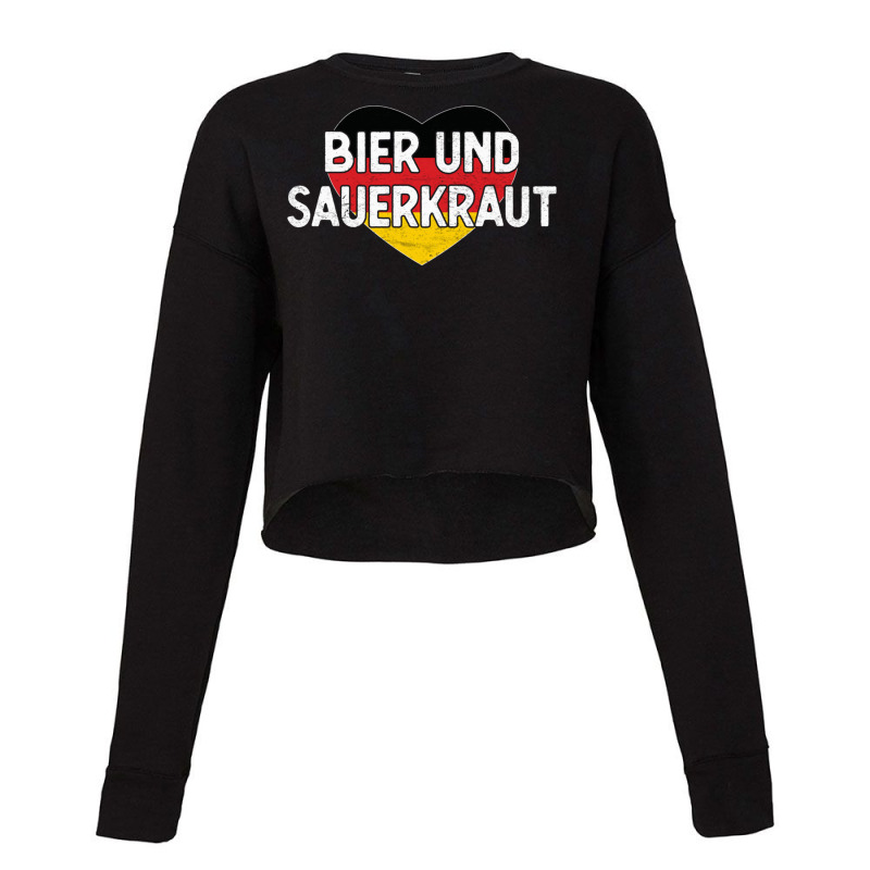 Bier Und Sauerkraut Oktoberfest Long Sleeve Cropped Sweater by cm-arts | Artistshot