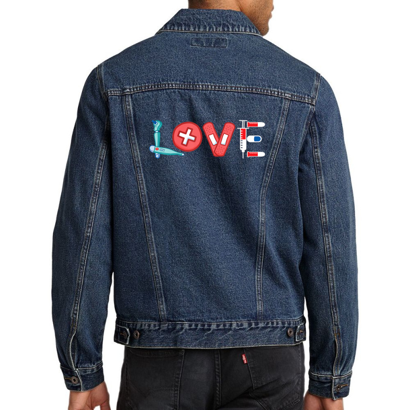 Love Syringe Heartbeat Stethoscope Emt Ems Paramedic Men Denim Jacket | Artistshot