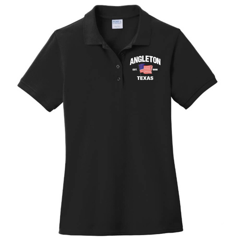 Angleton Texas Tx Usa Stars & Stripes Vintage Style Ladies Polo Shirt by kevinnichols | Artistshot