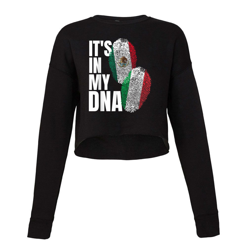 Mexican Italian Dna Heritage Nationality Flag Cropped Sweater by AndrewRobertHenzel | Artistshot