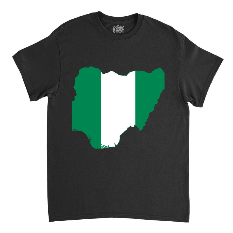 Flag Map Of Nigeria Classic T-shirt | Artistshot