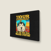 Alaskan Klee Kai Malamute Siberian Husky Dog Walking Humor Landscape Canvas Print | Artistshot