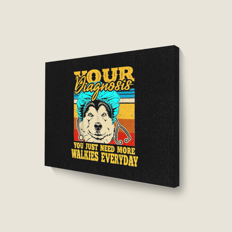 Alaskan Klee Kai Malamute Siberian Husky Dog Walking Humor Landscape Canvas Print | Artistshot