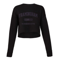 Framingham Massachusetts Ma Vintage State Athletic Style Raglan Baseba Cropped Sweater | Artistshot