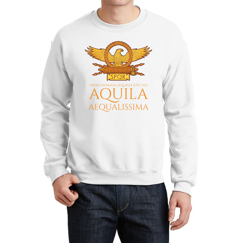 Ancient Rome   Latin Language   The Eagle Is The Most Equal Long Sleev Crewneck Sweatshirt by cm-arts | Artistshot