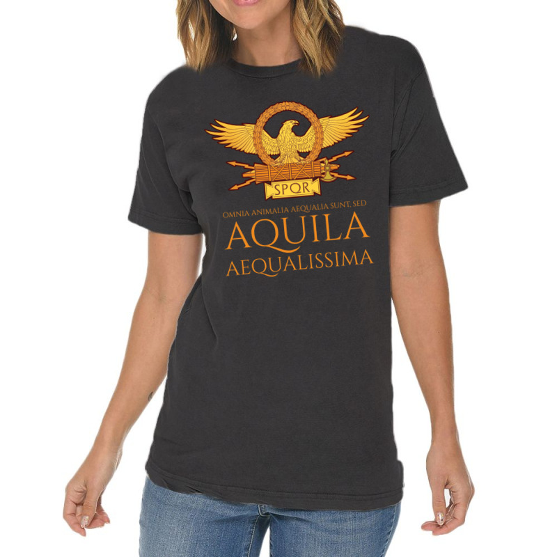 Ancient Rome   Latin Language   The Eagle Is The Most Equal Long Sleev Vintage T-Shirt by cm-arts | Artistshot