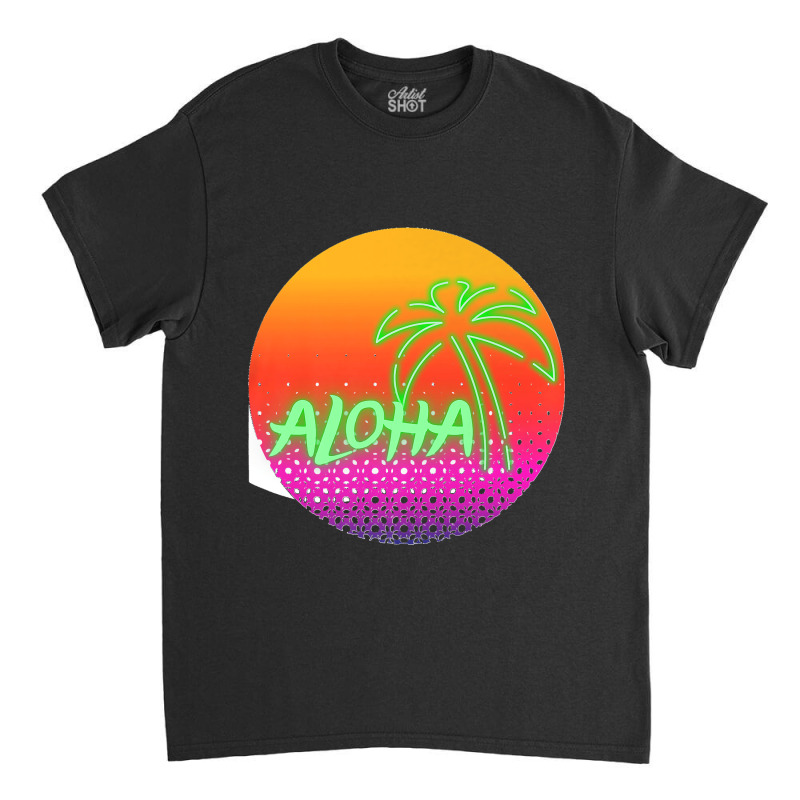 Aloha Hawaii Hawaiian Island Palm Beach Surfboard Sunset Premium Classic T-shirt by cm-arts | Artistshot