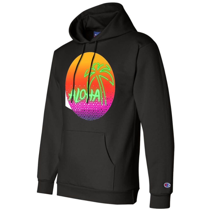 Aloha Hawaii Hawaiian Island Palm Beach Surfboard Sunset Premium Champion Hoodie by cm-arts | Artistshot