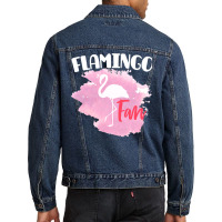 Flamingo Bird Fan Art Design Product Tropical Men Denim Jacket | Artistshot