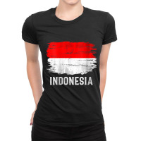 Womens Vintage Indonesia Flag For Indonesian Gift V Neck T Shirt Ladies Fitted T-shirt | Artistshot