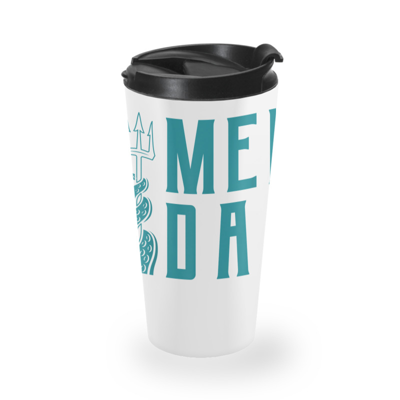 Mens Merdad Shirt Trident Mermaid Dad Tshirt Travel Mug | Artistshot