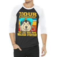 Alaskan Klee Kai Malamute Siberian Husky Dog Walking Humor 3/4 Sleeve Shirt | Artistshot