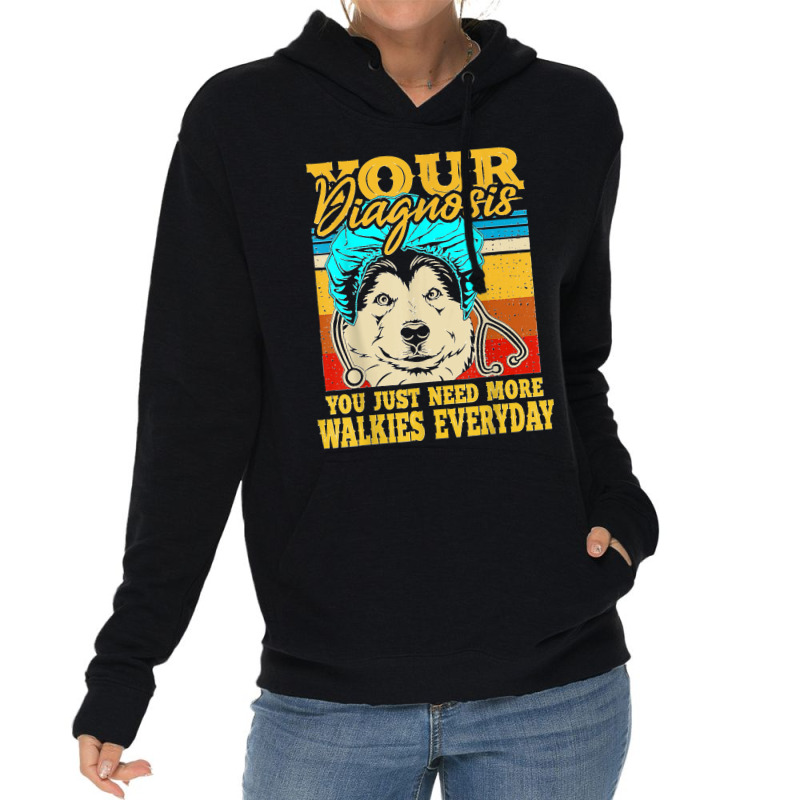 Alaskan Klee Kai Malamute Siberian Husky Dog Walking Humor Lightweight Hoodie | Artistshot