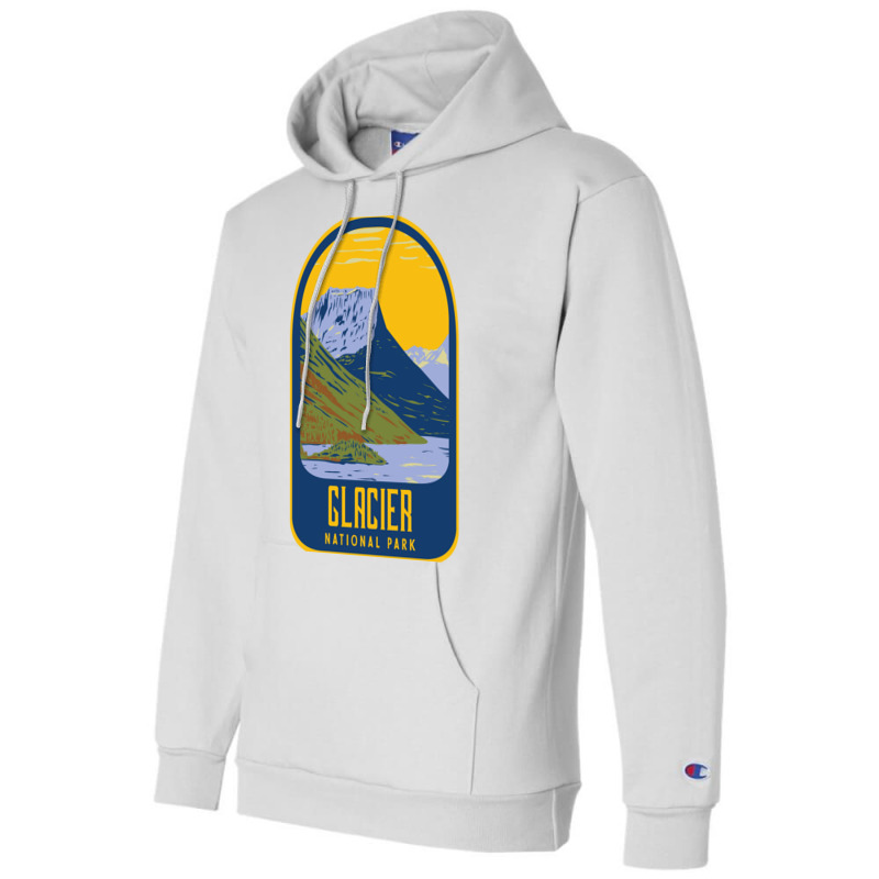 Glacier National Park Retro Champion Hoodie by MONIQUEWORTH | Artistshot