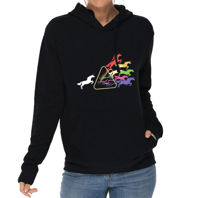 Prism Unicorn Philosophy Rainbow Triangular Prism Science Premium T Sh Lightweight Hoodie by cm-arts | Artistshot