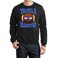 Football Tackle Diabetes Awareness Blue Ribbon Crewneck Sweatshirt | Artistshot