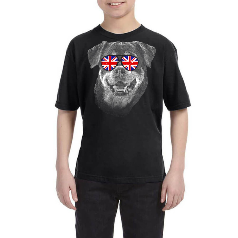 Rottweiler T  Shirt Rottweiler United Kingdom Flag Sunglass T  Shirt Youth Tee by schimmelcharlotte | Artistshot