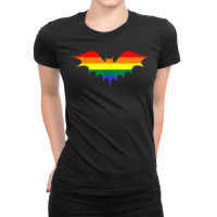 Mens Gay Pride Vampire Sex Slang Halloween Bat Lgbtq Flag Humor Ladies Fitted T-shirt | Artistshot