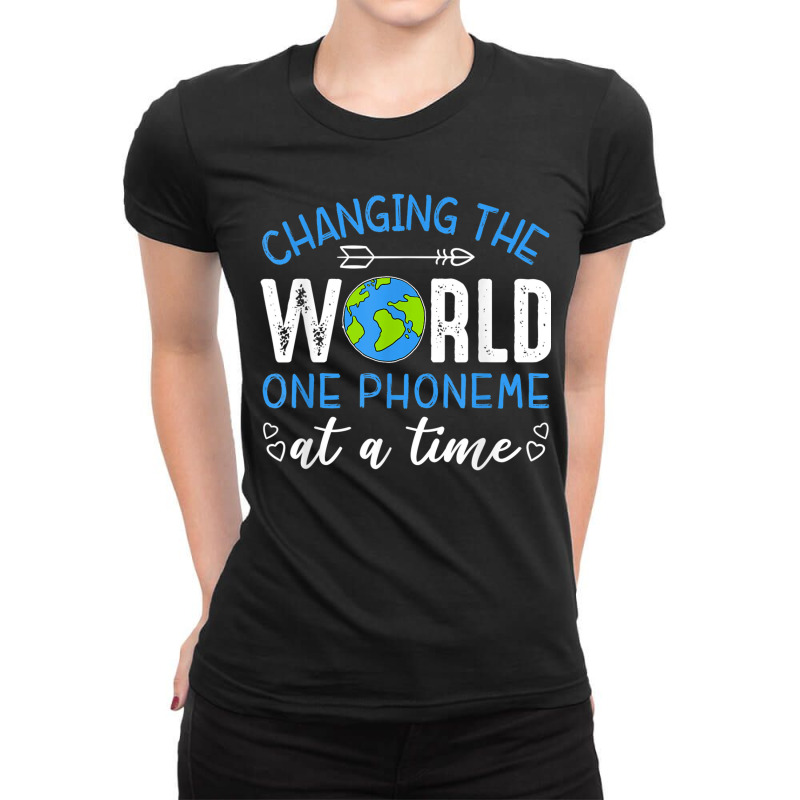 Nbxp Dyslexia Teacher Changing The World One Phoneme At Time Ladies Fitted T-Shirt by KyungTollerud | Artistshot