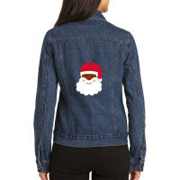 Dark Skin Santa Claus Ladies Denim Jacket | Artistshot