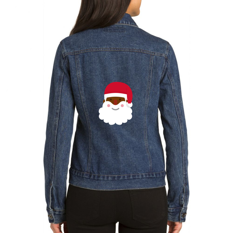 Dark Skin Santa Claus Ladies Denim Jacket | Artistshot