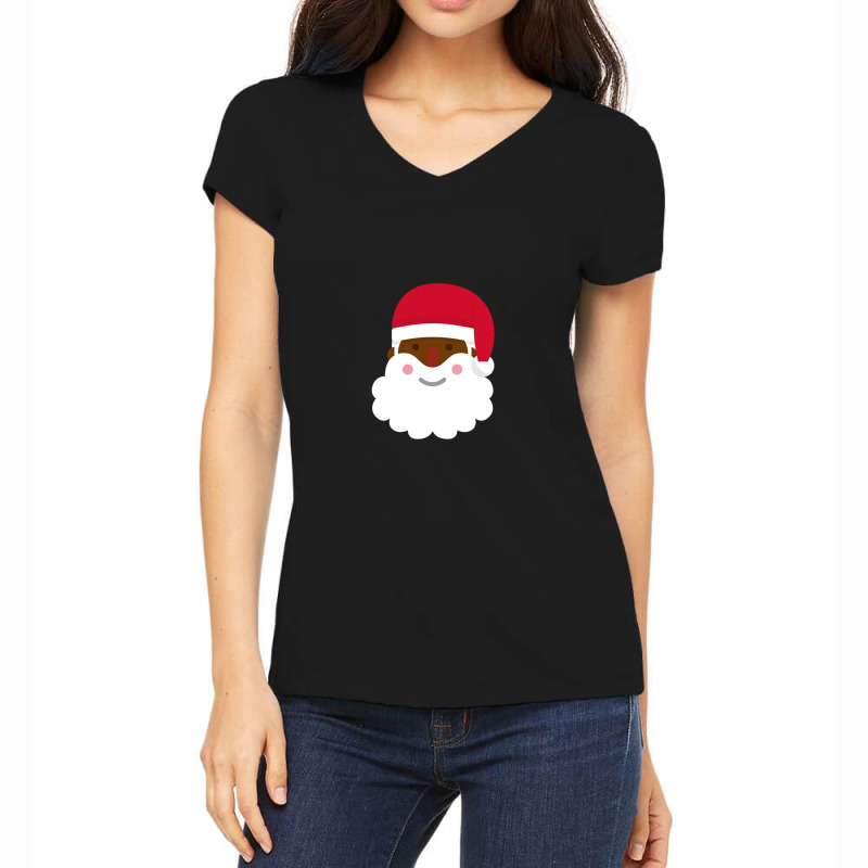 Dark Skin Santa Claus Women's V-neck T-shirt | Artistshot