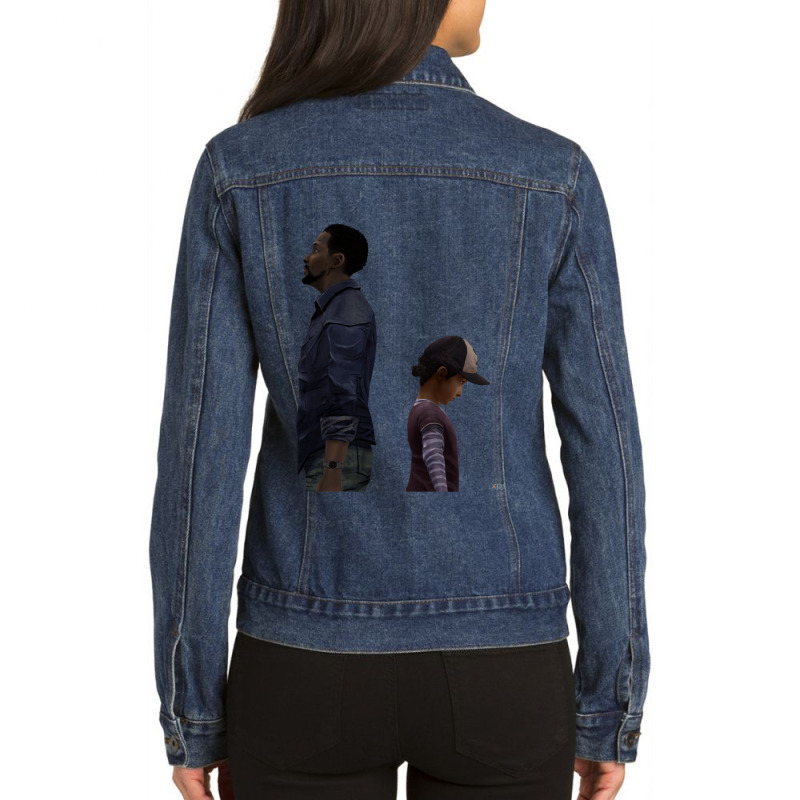 The Walking Dead Lee And Clementine Ladies Denim Jacket by RANDYMARTIN | Artistshot