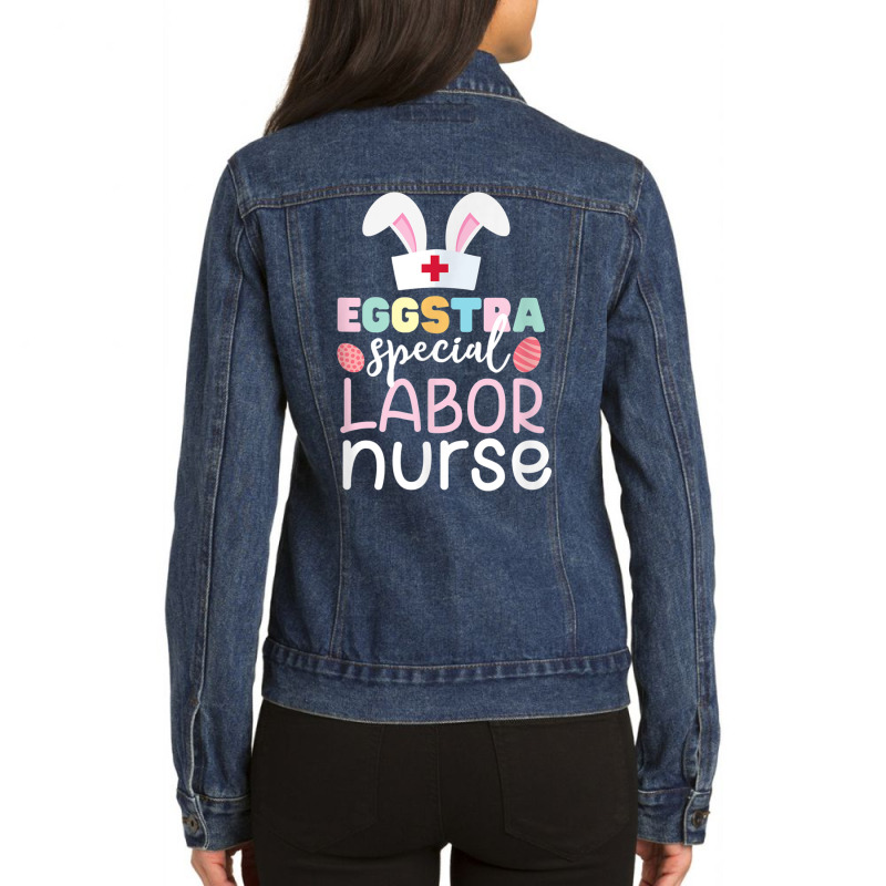 Eggstra Special Urology Nurse Easter Day Egg Bunny Ears T Shirt Ladies Denim Jacket by cm-arts | Artistshot