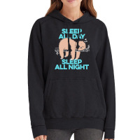 Sloth T  Shirt Sleep All Day Sleep All Night   Lazy Sloth Funny Quote Vintage Hoodie | Artistshot