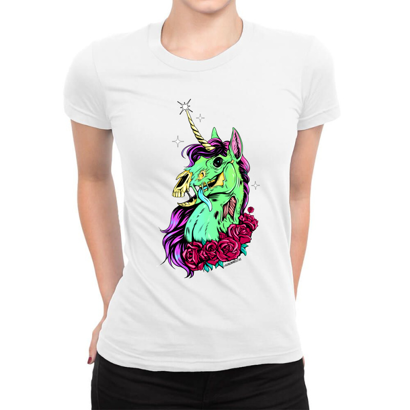 Zombicorn! Ladies Fitted T-Shirt by RANDYMARTIN | Artistshot