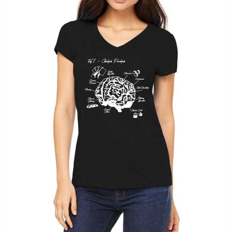 Analysis Paralysis White Print Classic Women's V-Neck T-Shirt by cm-arts | Artistshot