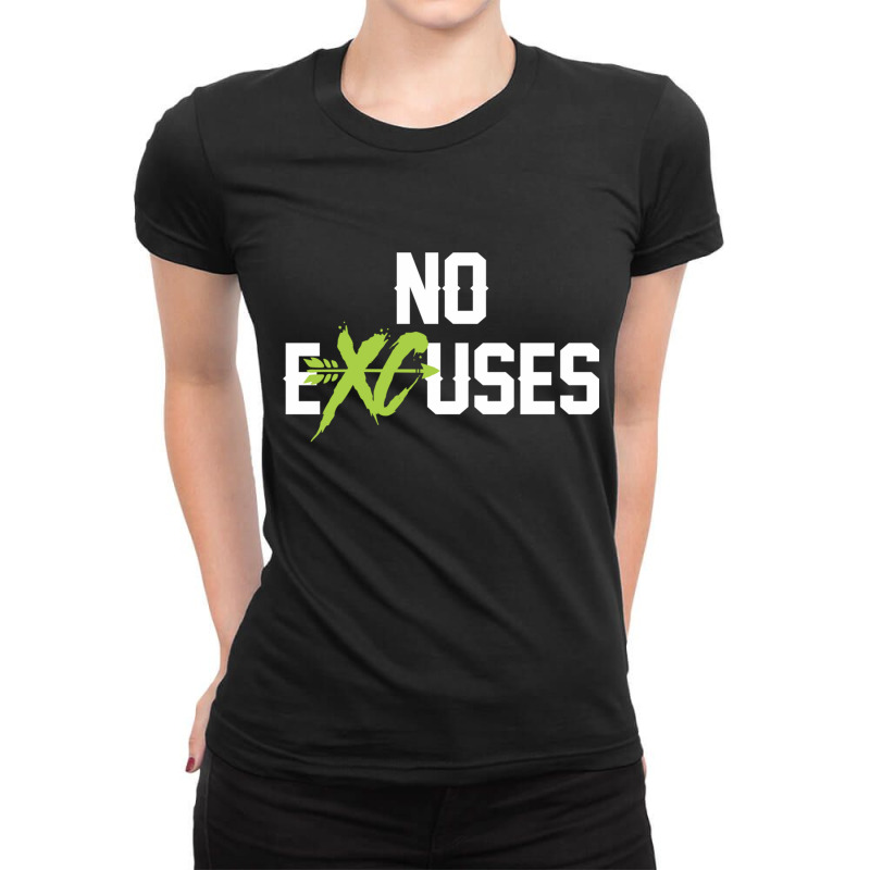 No Excuses Cross Country Track Running Jogger Funny Gift Pullover Hood Ladies Fitted T-Shirt by HeidiLeeBoardman | Artistshot