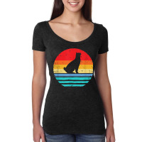 Manx Cat For Cat People Vintage Sunset Retro Cat Women's Triblend Scoop T-shirt | Artistshot