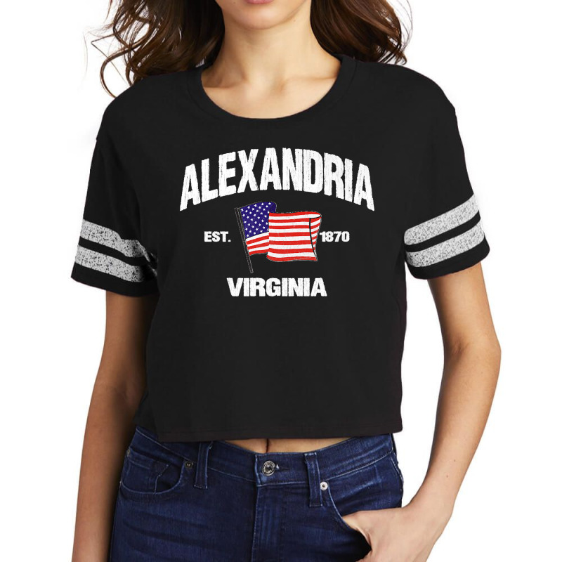 Alexandria Virginia Va Usa Stars & Stripes Vintage Style Premium Scorecard Crop Tee by JilmarM.Perez | Artistshot