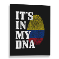 Colombia Its In My Dna Fingerprint Colombian Flag Pride Metal Print Vertical | Artistshot