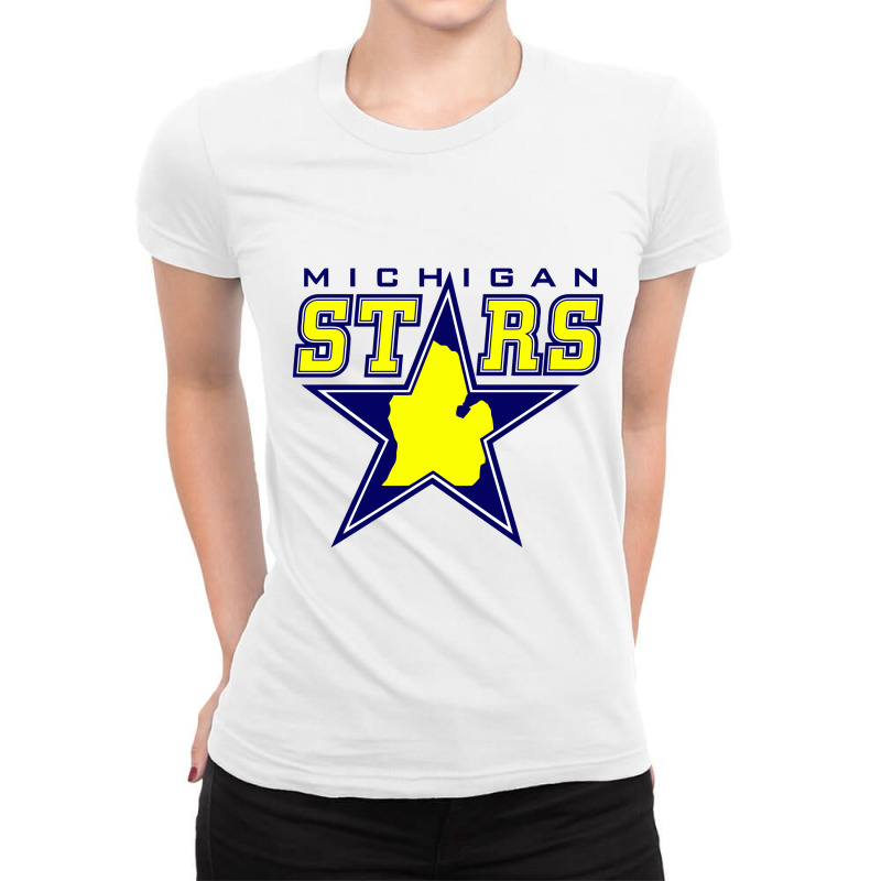 Michigan Star Ladies Fitted T-Shirt by cm-arts | Artistshot