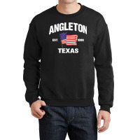 Angleton Texas Tx Usa Stars & Stripes Vintage Style Crewneck Sweatshirt | Artistshot