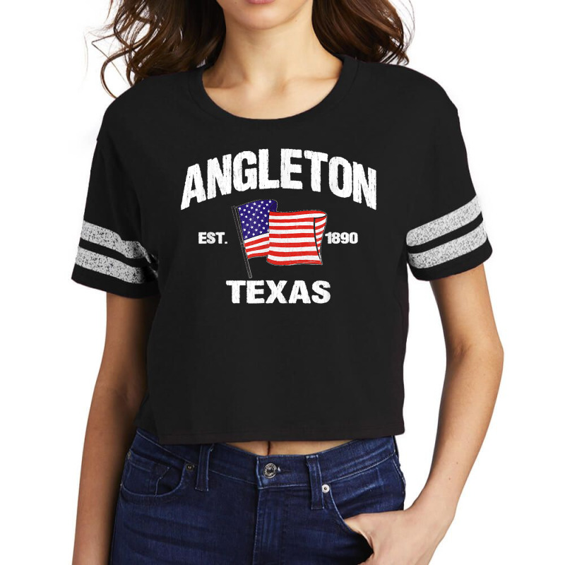 Angleton Texas Tx Usa Stars & Stripes Vintage Style Scorecard Crop Tee by MarlonChristopherMoyer | Artistshot