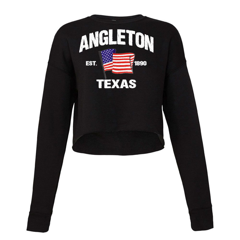 Angleton Texas Tx Usa Stars & Stripes Vintage Style Cropped Sweater by MarlonChristopherMoyer | Artistshot