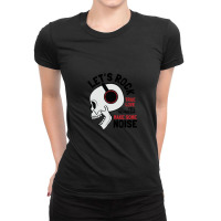 Rock Skull With Headphones Ladies Fitted T-shirt | Artistshot