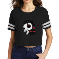 Rock Skull With Headphones Scorecard Crop Tee | Artistshot