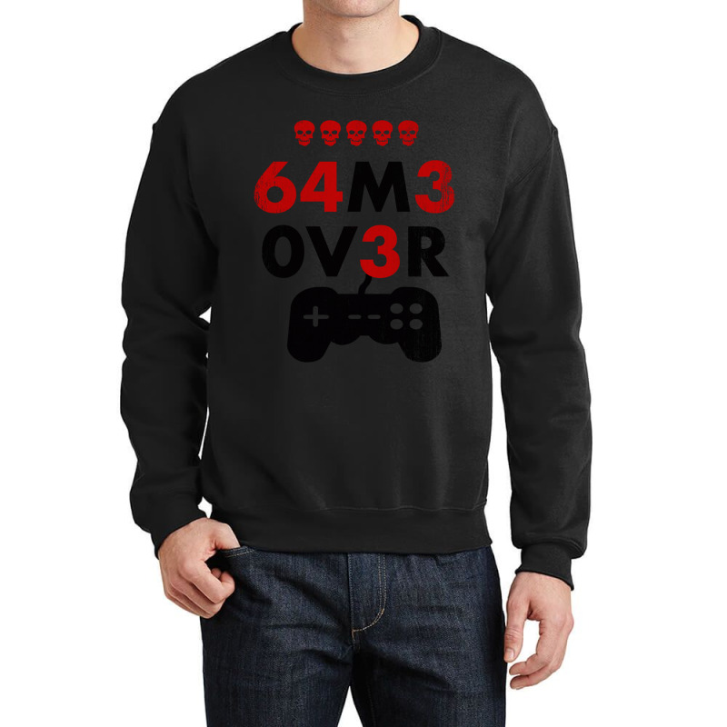 Game Over Leet Code Style  64m3 0v3r  Red And Black Crewneck Sweatshirt by cm-arts | Artistshot